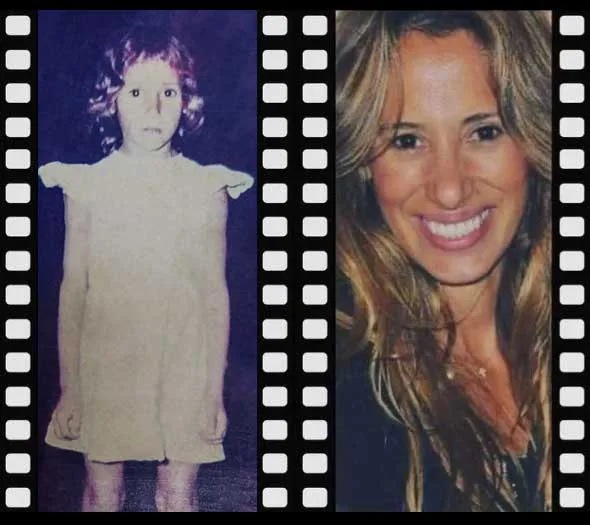 A photo of Bruna from when she was a child to now.