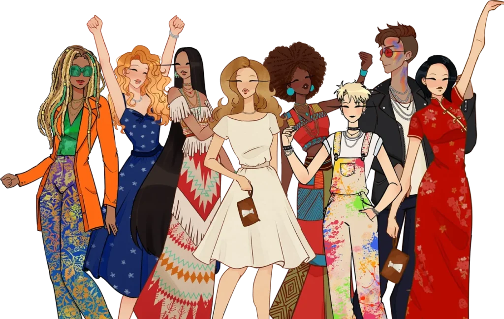 illustration of brush characters